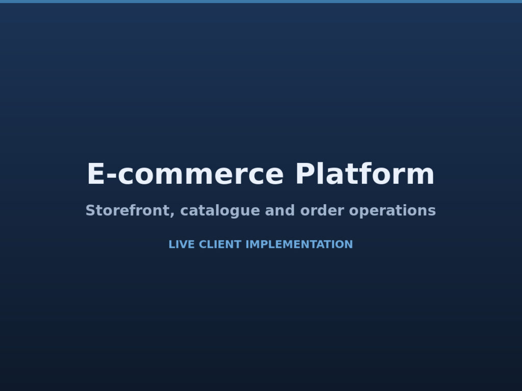 E-commerce Platform — storefront and order operations
