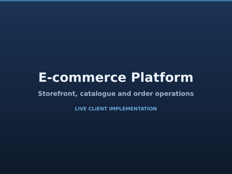E-commerce Platform — storefront and order operations