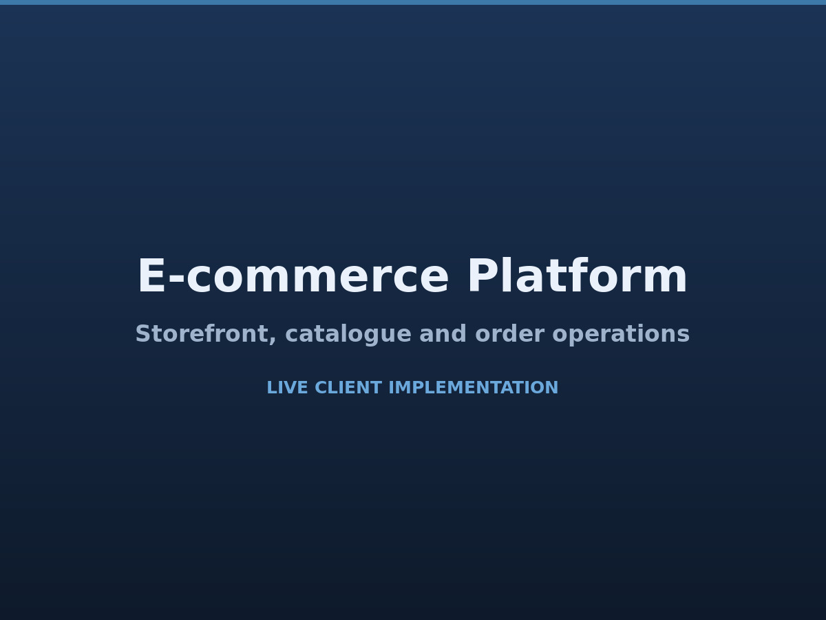 E-commerce Platform — storefront and order operations
